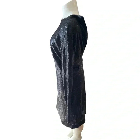 Calvin Klein Jet Black Polyester Sequin Mini Dress  sz 14 - Picture 2 of 11